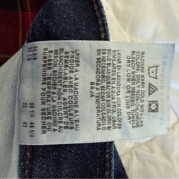 Cabela’s Blue Jeans with Red Plaid Lining, Size 10 Reg, Dark Wash, Used - Picture 10 of 10